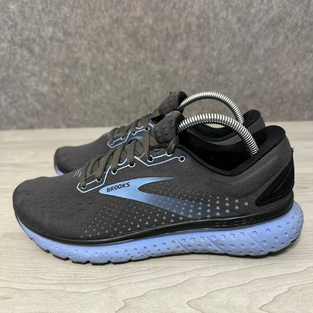 Brooks Men's Black and Light Blue Running Shoes